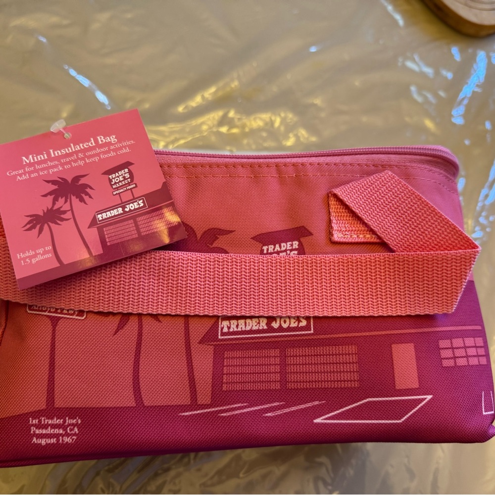 Pink Trader Joe's Mini Insulated Lunch thermal Bag
